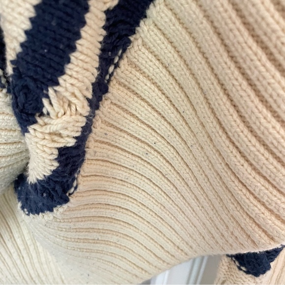 Madewell Cable-Knit Oversized Sweater in Stripe XXS - Picture 7 of 9